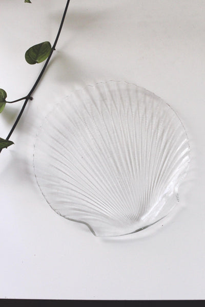 Vintage Glass Shell-Shaped Plate "Coquillage" Pattern Dish by Arcoroc France Tray | Sold Individually