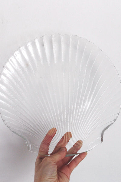 Vintage Glass Shell-Shaped Plate "Coquillage" Pattern Dish by Arcoroc France Tray | Sold Individually