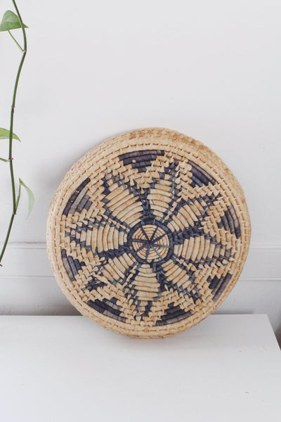 Vintage Handwoven Woven Basket Wall Hanging