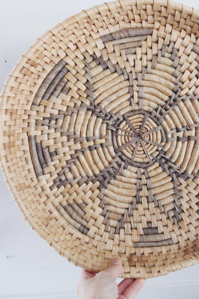 Vintage Handwoven Woven Basket Wall Hanging