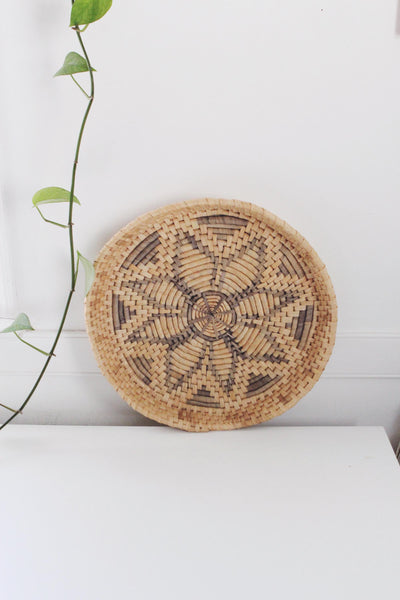 Vintage Handwoven Woven Basket Wall Hanging