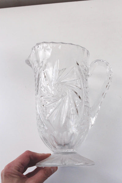 Vintage Antique American Brilliant Period Cut Glass Crystal Pitcher