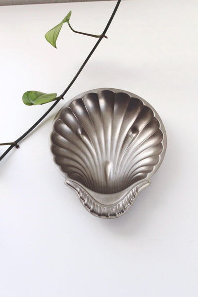 Vintage Silver-Plated Scalloped Seashell Shell Serving or Trinket dish West Germany