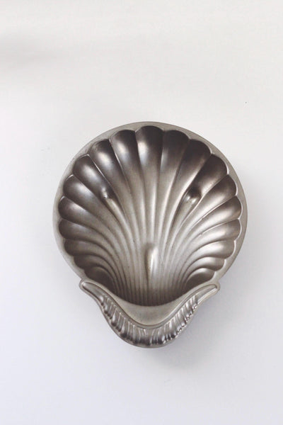 Vintage Silver-Plated Scalloped Seashell Shell Serving or Trinket dish West Germany