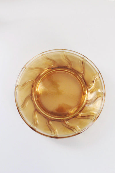 Vintage Sun Design Fostoria Jamestown Amber Glass Salad Plates Set of 4