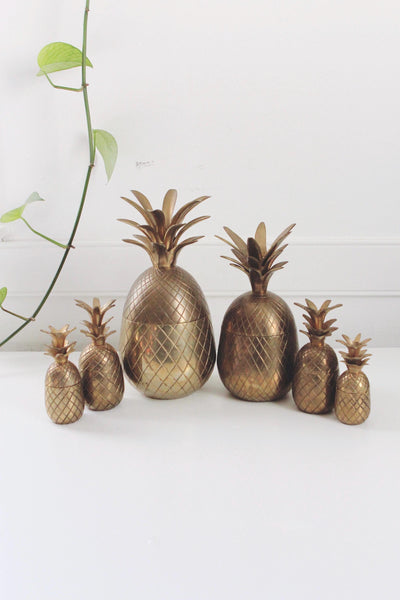 Vintage Brass Pineapple Trinket Containers
