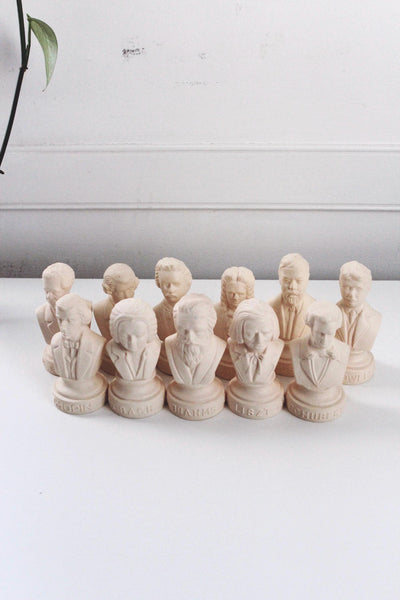 Vintage Halbe Composer Statuettes Bust Figurines Miniatures