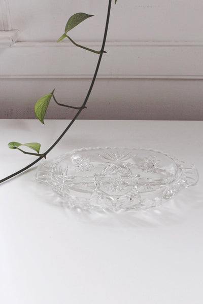 Vintage Anchor Hocking Early American Prescut (EAPC) Glass Relish Dish Trinket Tray Star of David Pattern