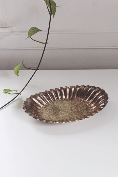 Vintage Silver-Plated Scalloped Seashell Shell Serving or Trinket dish West Germany