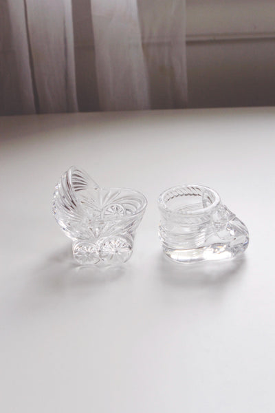 Vintage Princess House Baby Carriage and Bootie Glass Figurine Crystal Collectibles