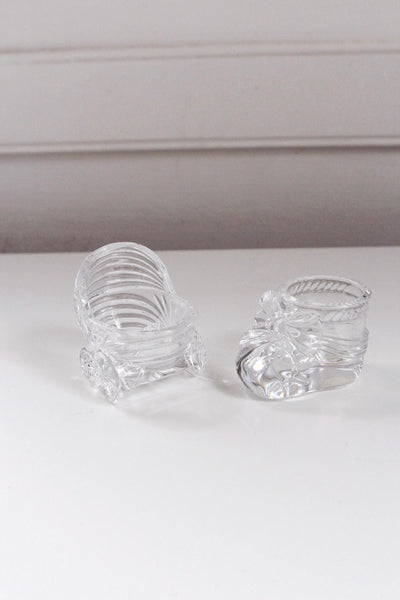 Vintage Princess House Baby Carriage and Bootie Glass Figurine Crystal Collectibles