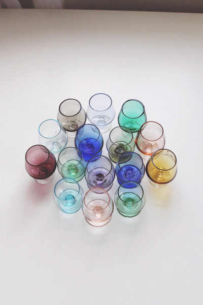 Vintage Mid-Century Modern MCM Multicolored Cordial Shot Glasses