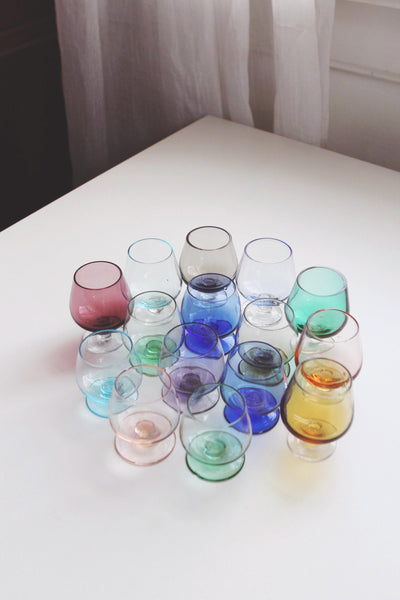 Vintage Mid-Century Modern MCM Multicolored Cordial Shot Glasses