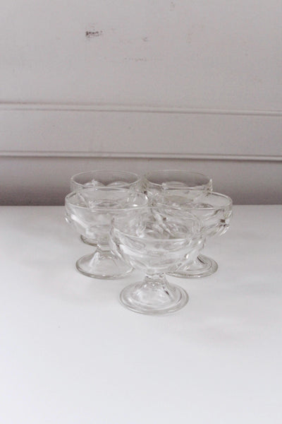 Vintage Mid-Century Libbey Glasses 5162 Low Sherbet Dishes Pressed Glass