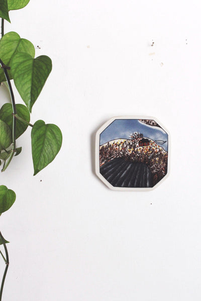 Vintage Arabia Finland Autumn (Ruska) Ceramic Tile Wall Plate Art Heljä Liukko-Sundström