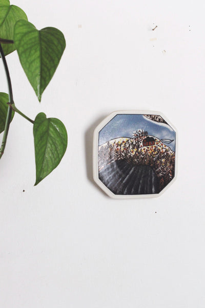 Vintage Arabia Finland Autumn (Ruska) Ceramic Tile Wall Plate Art Heljä Liukko-Sundström