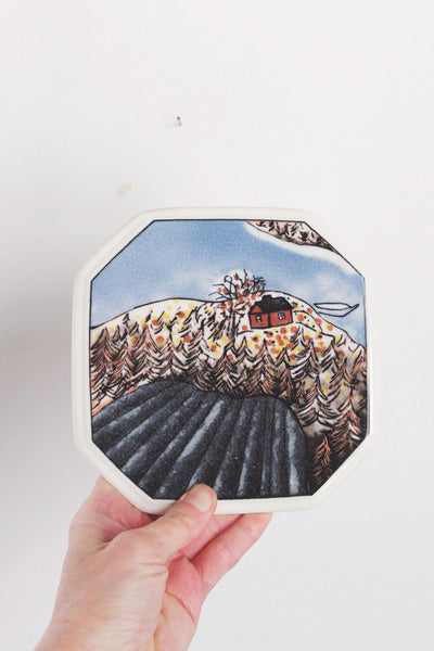 Vintage Arabia Finland Autumn (Ruska) Ceramic Tile Wall Plate Art Heljä Liukko-Sundström