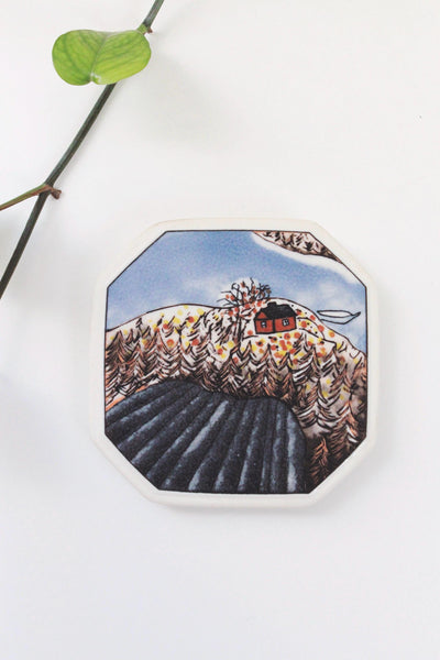 Vintage Arabia Finland Autumn (Ruska) Ceramic Tile Wall Plate Art Heljä Liukko-Sundström