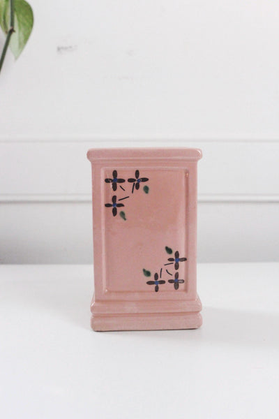 Vintage Robinson Ransbottom Pottery Co. (R.R.P. Co.) Hand Painted Ceramic Floral Pink Vase