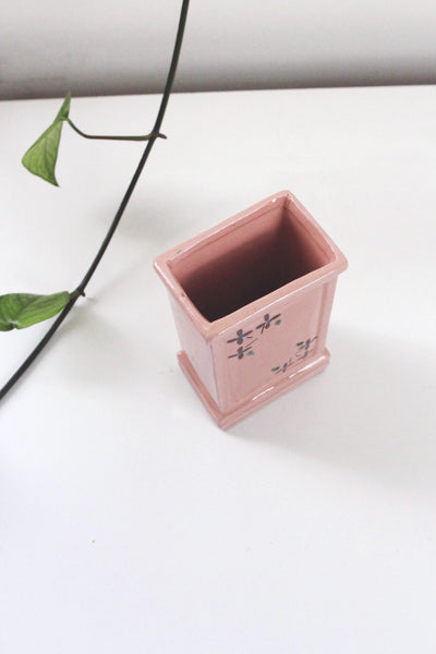 Vintage Robinson Ransbottom Pottery Co. (R.R.P. Co.) Hand Painted Ceramic Floral Pink Vase