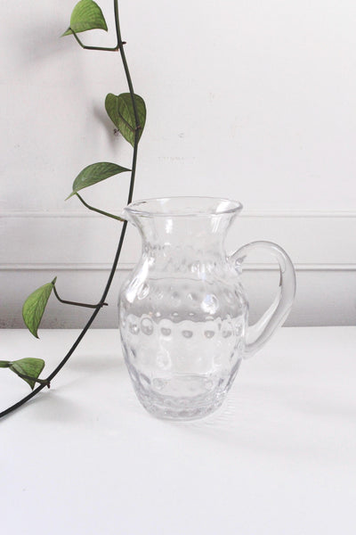 Vintage Thumbprint Small Glass Pitcher