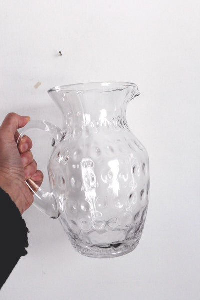 Vintage Thumbprint Small Glass Pitcher