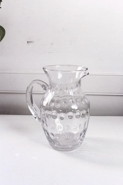 Vintage Thumbprint Small Glass Pitcher