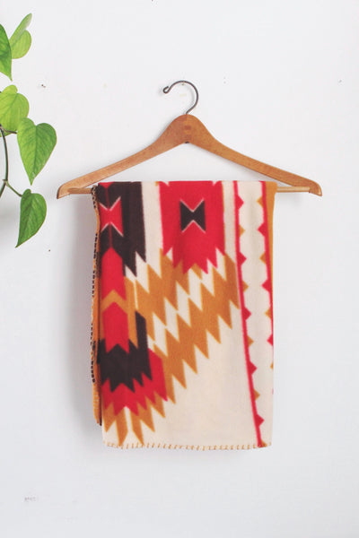 Vintage St. Labre Indian School Southwestern Pattern Fleece Throw Blanket