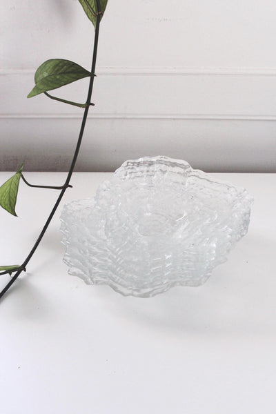 Vintage Sculptural Textured Glass Oyster Shell Dish Bowl Tray | Sold Individually