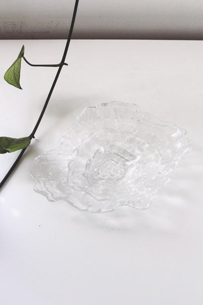 Vintage Sculptural Textured Glass Oyster Shell Dish Bowl Tray | Sold Individually