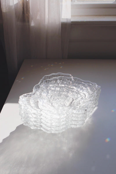 Vintage Sculptural Textured Glass Oyster Shell Dish Bowl Tray | Sold Individually
