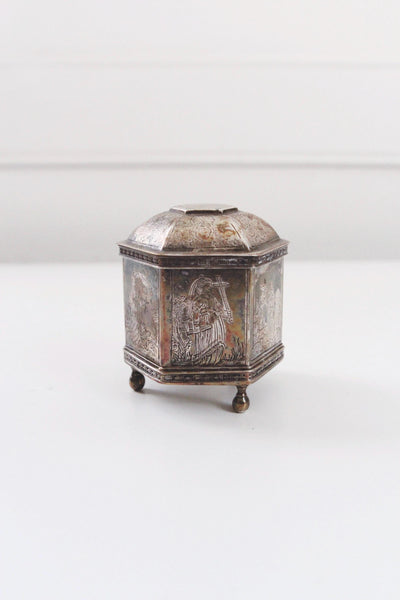 Vintage Silver Metropolitan Museum of Art (MMA) Reproduction 17th-century Dutch "Marriage Box" or "Knotjes Box"