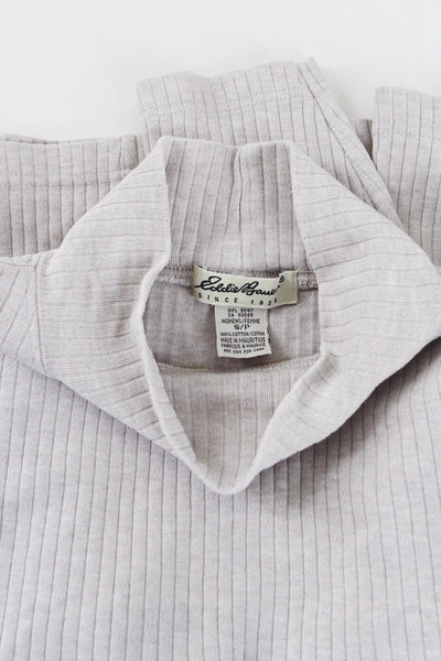 Vintage Eddie Bauer Oversized Mock Neck Long Sleeved Ribbed Shirt Small Medium