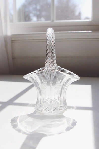 Vintage Etched Glass Crystal "Bride's Basket" - Duncan & Miller