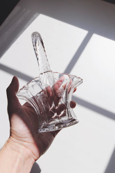 Vintage Etched Glass Crystal "Bride's Basket" - Duncan & Miller