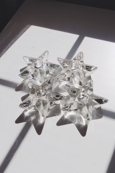 Vintage Mid Century Star Candle Holder - Glass or Crystal