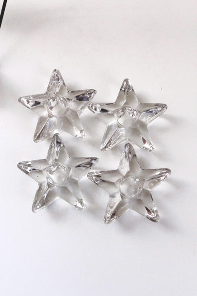 Vintage Mid Century Star Candle Holder - Glass or Crystal
