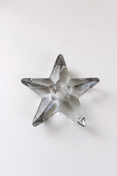 Vintage Mid Century Star Candle Holder - Glass or Crystal