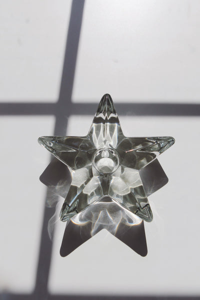 Vintage Mid Century Star Candle Holder - Glass or Crystal