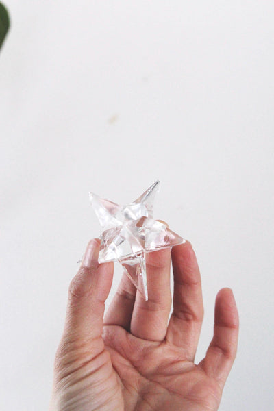 Vintage Mid Century Star Candle Holder - Crystal Glass, Rosenthal, Set of 2