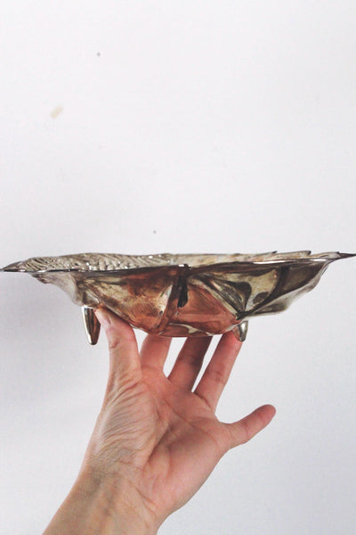 Vintage Silver-Plated Godinger Pine Cone Footed Candy or Nut Dish or Trinket Dish