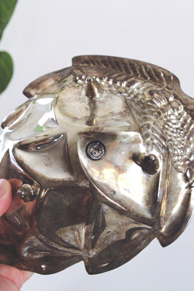 Vintage Silver-Plated Godinger Pine Cone Footed Candy or Nut Dish or Trinket Dish