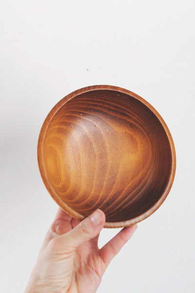 Vintage Mid-Century Modern Teak Wood or Acacia Wood Bowls - Set of 2