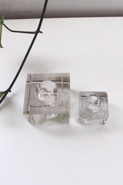 Vintage Mid Century Star Candle Holder - Glass or Crystal