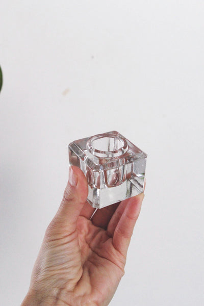 Vintage Mid Century Star Candle Holder - Glass or Crystal