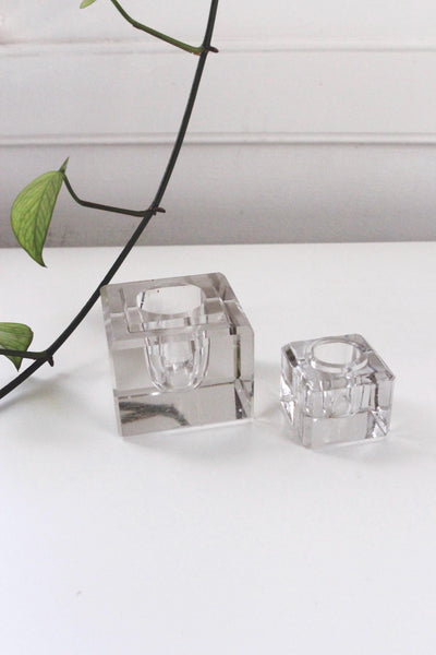 Vintage Mid Century Star Candle Holder - Glass or Crystal