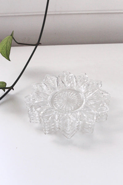 Vintage Floral Glass Bread and Butter Plate or Trinket Dish - Federal Glass Petal Pattern