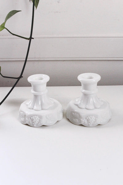 Vintage Crystal Candle Holders - Square Column, Minimalist Modern Design