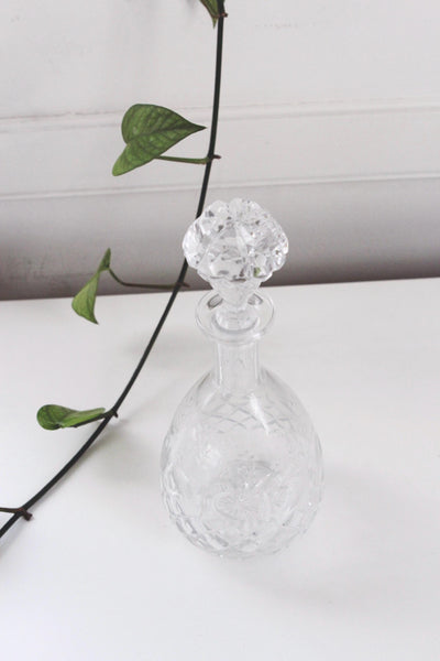 Vintage Rogaska Crystal Gallia Decanter - Etched Floral Pattern, Diamond Cut Design