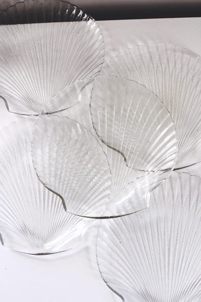 Vintage Glass Shell-Shaped Plate "Coquillage" Pattern Dish by Arcoroc France Tray | Sold Individually